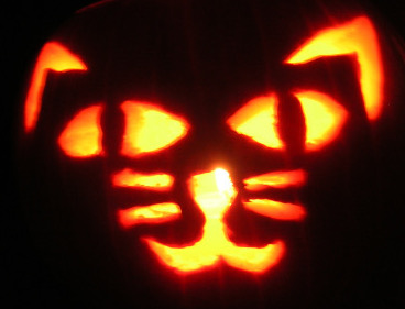 Pumpkin with Cat Face